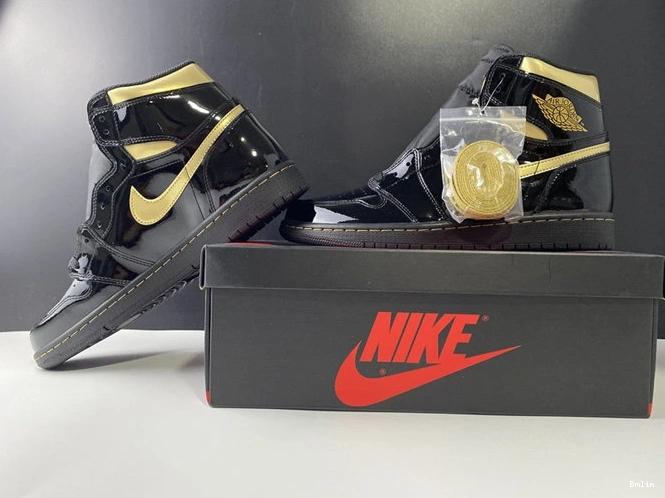 Bmlin shoes Retro 555088- 3771 Black Metallic Jordan1 Gold DailyWear 1015